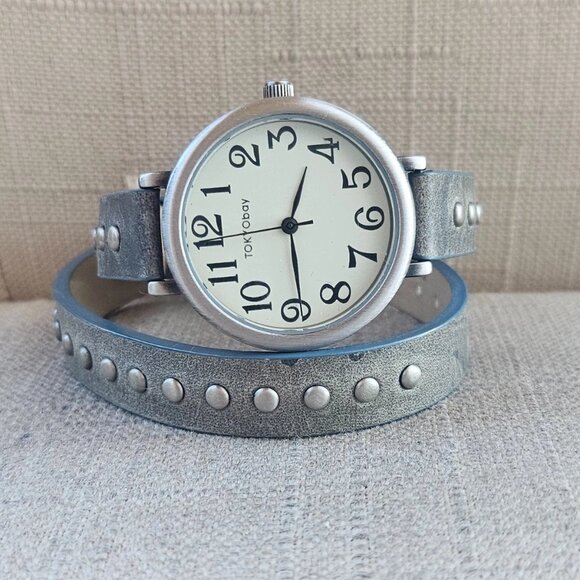 TOKYObay Ladies Wristwatch Olive Leather Wrap Strap Studd Analog Wrist Watch main image 7